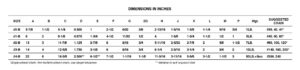Murray Tensioners Adjusto-Screw Tensioners Dimensions Chart